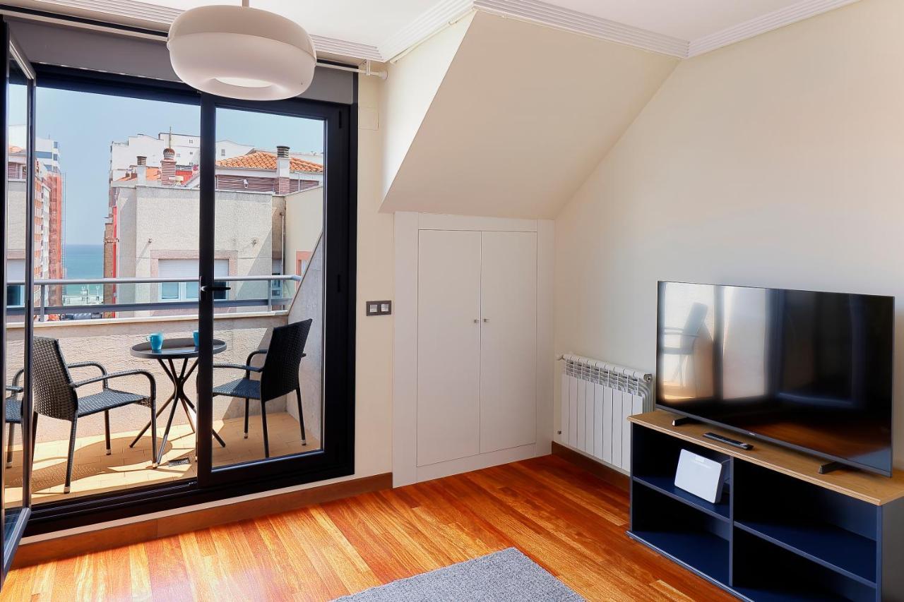 Atico Con Terraza, Vistas Al Mar Y Parking En Playa De S Lorenzo Gijón Extérieur photo